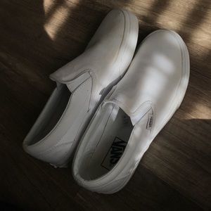 White slip on vans